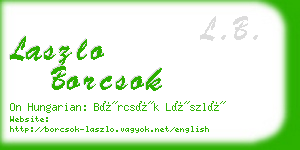 laszlo borcsok business card